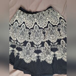Studio West Black and Cream Skater Skirt
